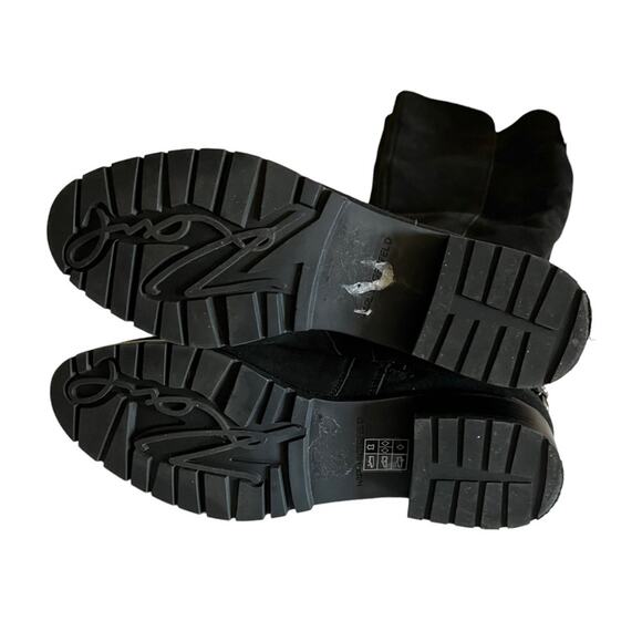 Karl Lagerfeld Shay ChainTrim Black Suede Knee High Boot Size 7.5 - Picture 12 of 14